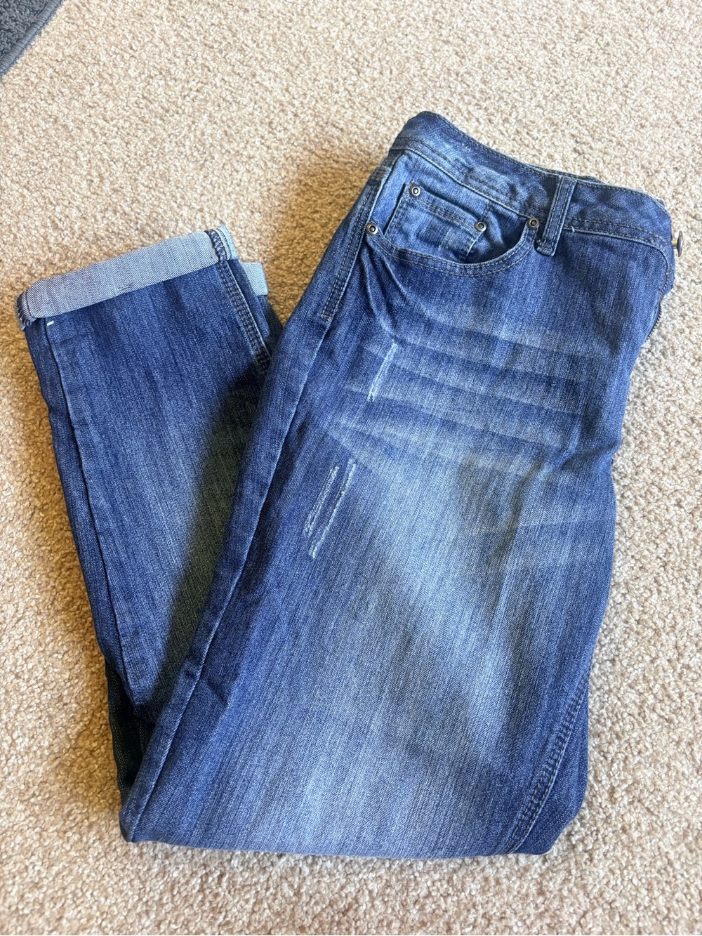 Earl Jeans Women's Skinny Blue Denim with Faded Detailing